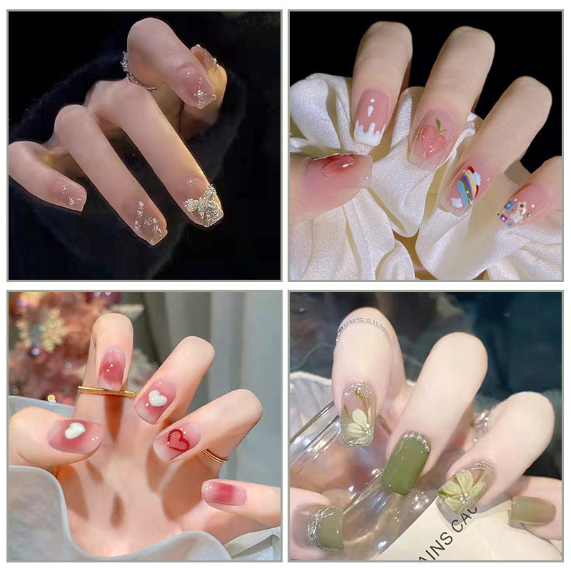 Nail Beauty New Hand-painted Fake Nail Tip Tulip Patch