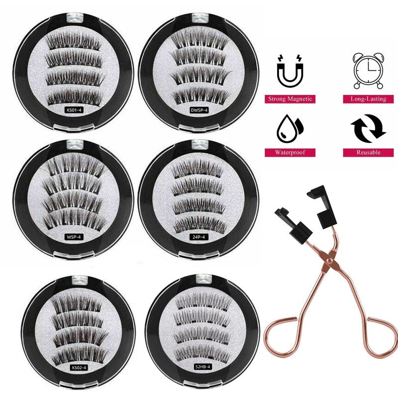 New Natural Magnetic Eyelash With Clip Sleeve
