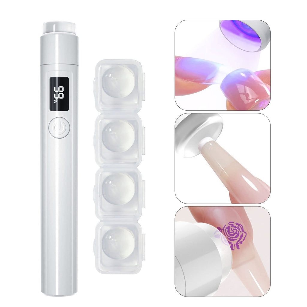 Handheld Portable Manicure Word Bracket Stickers Wear Nail Tip Heating Lamp