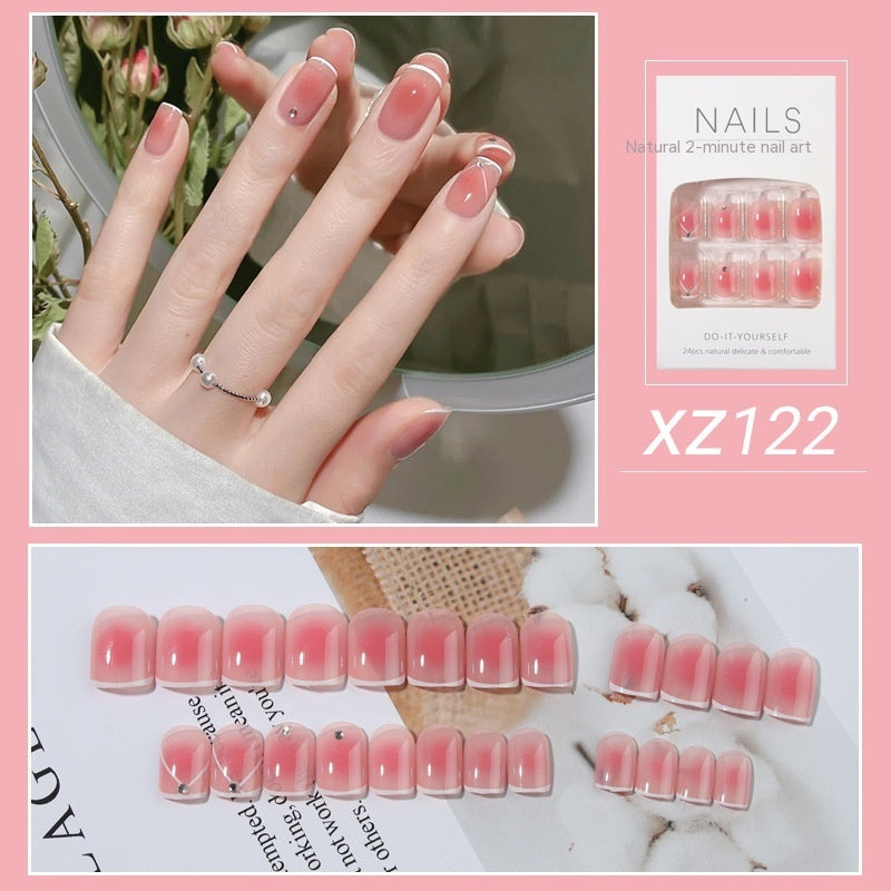 Nail Beauty New Hand-painted Fake Nail Tip Tulip Patch