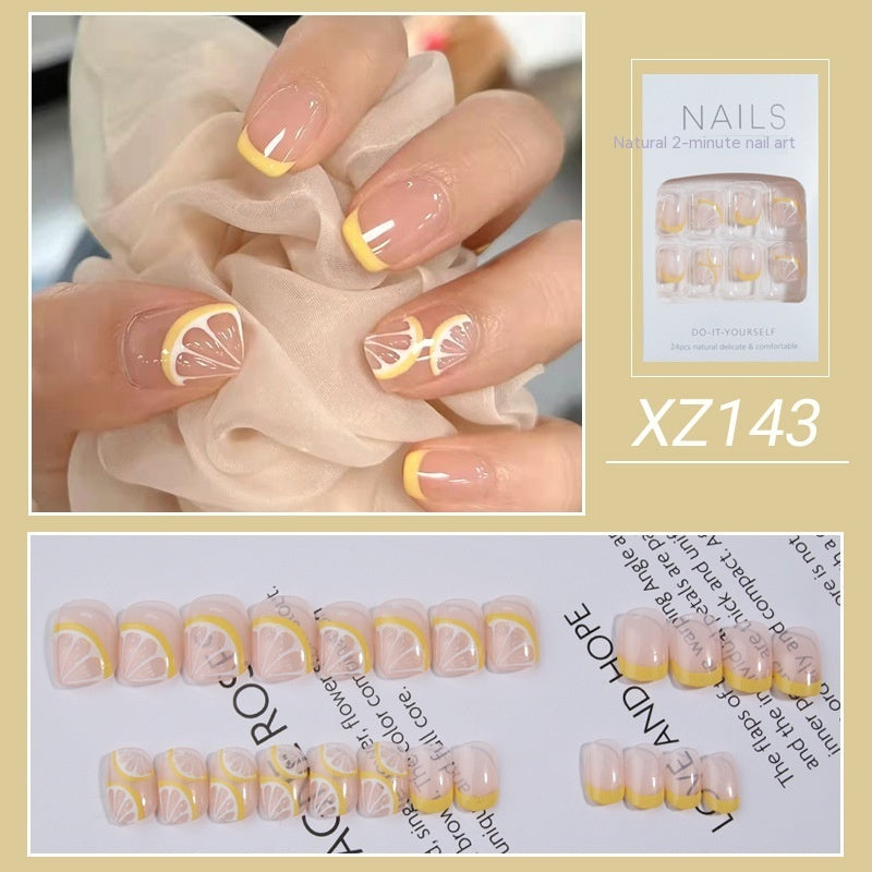 Nail Beauty New Hand-painted Fake Nail Tip Tulip Patch