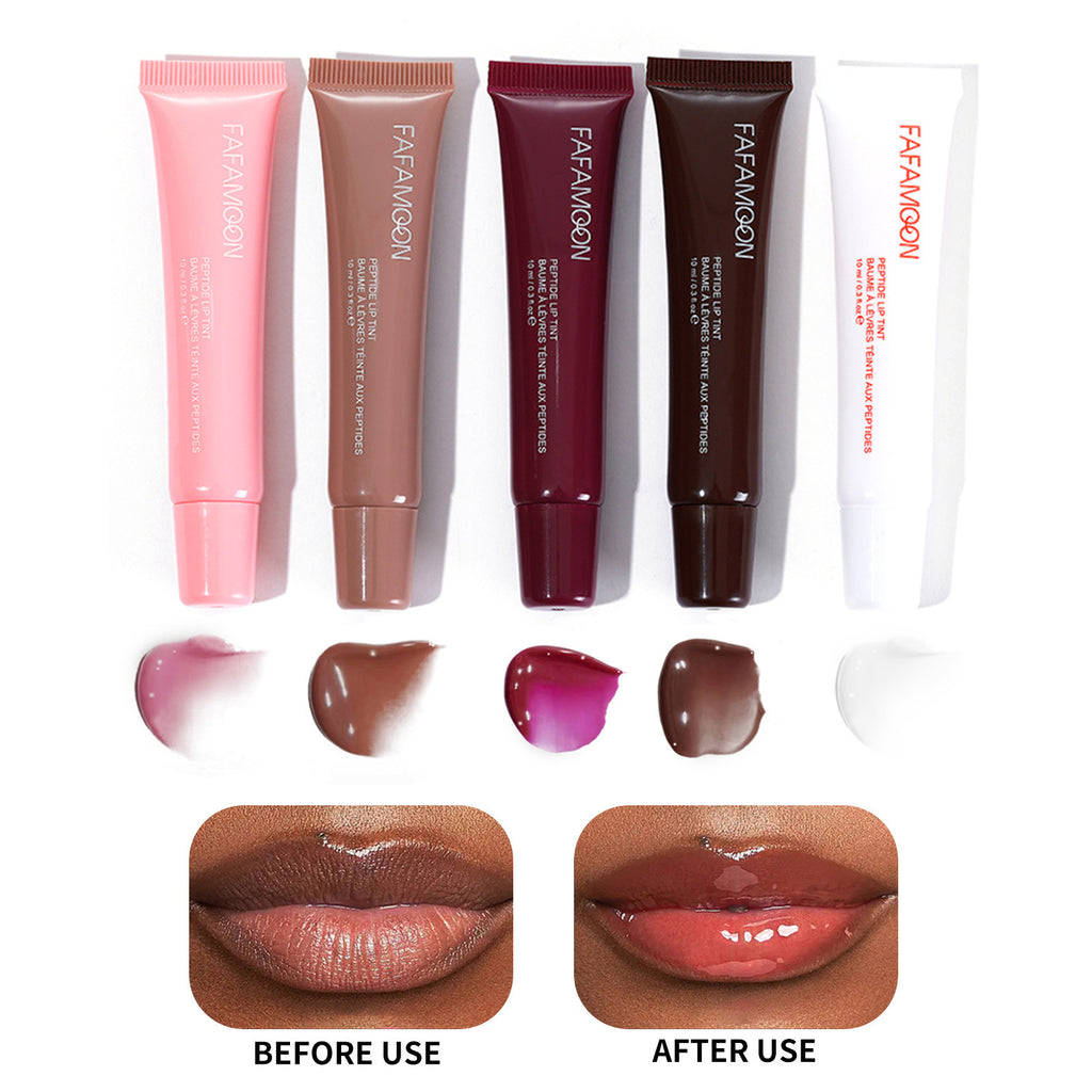 Glossy Lip Glaze Waterproof Long Lasting Lip Gloss Glossy Mirror Tea Red Liquid Lipstick Doodle Lip Korean Makeup