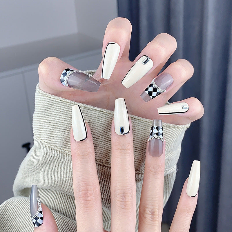 Nail Beauty New Hand-painted Fake Nail Tip Tulip Patch