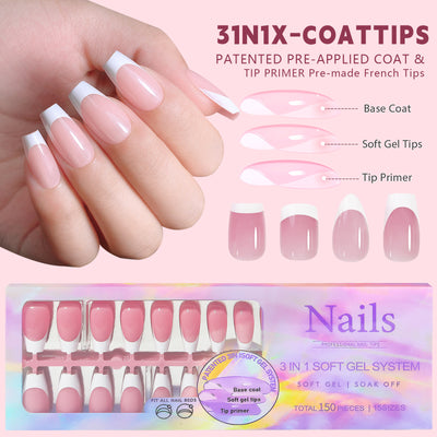 Non Marking Wearable Detachable French Style Nail Patch